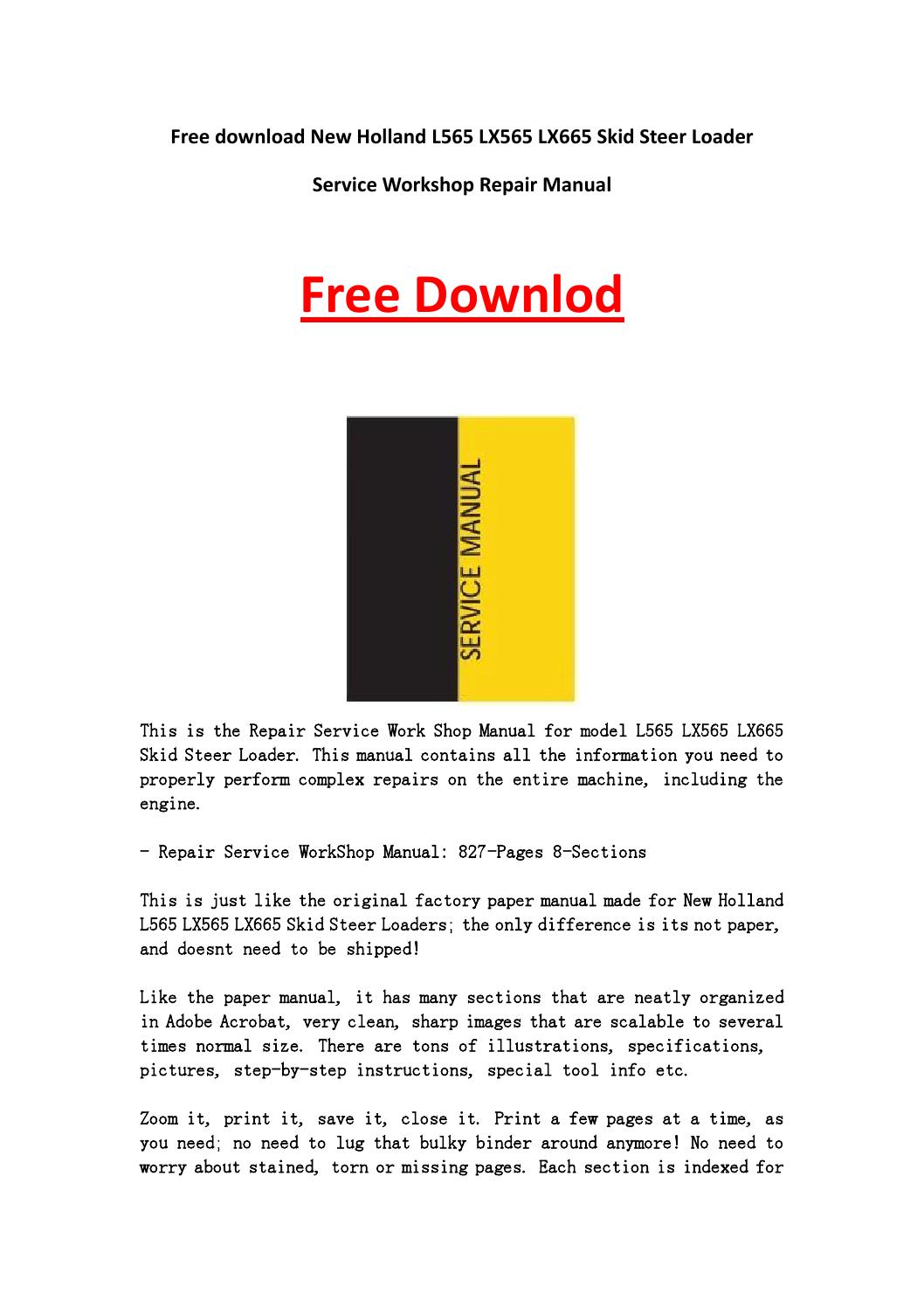 New Holland Repair Manual Free Download
